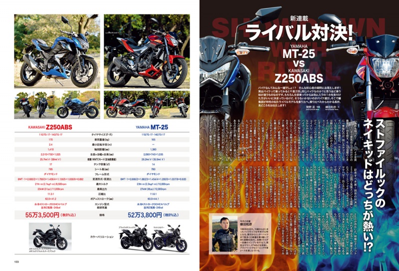 新連載ライバル対決 YAMAHA MT-25 vs KAWASAKI Z250ABS