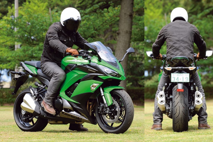 カワサキ・Ninja1000ABSの足つき状況。試乗インプレッションライダーは172cmの谷田貝 洋暁