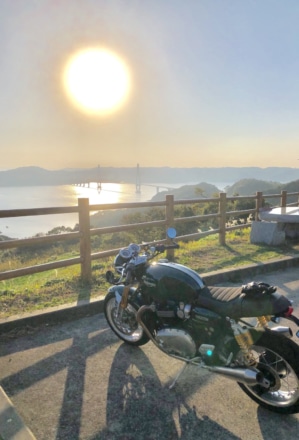 鷹島大橋と夕日
