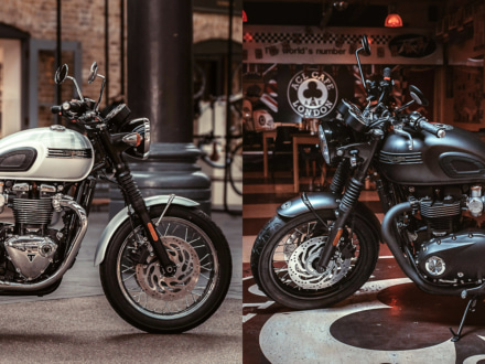 TRIUMPH Bonneville T120に対照的な仕上がりの2台の特別仕様モデルが登場！