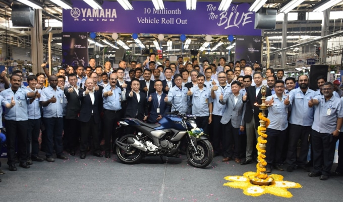 India Yamaha Motor 1,000万台達成記念式典の様子