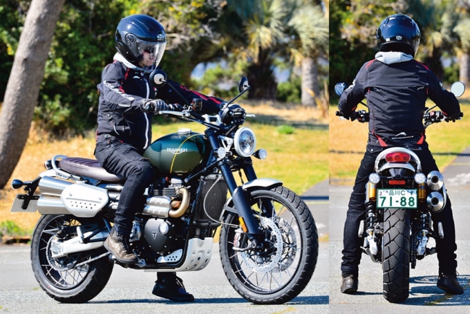 TRIUMPH SCRAMBLER 1200XC 足つき＆乗車ポジション