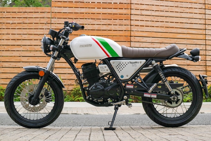 ITALMOTO TIQUATTRO125 SCRAMBLER サイドビュー