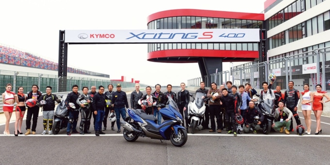 キムコ エキサイティングS400 試乗会 Lihpao Racing Parkにて集合写真