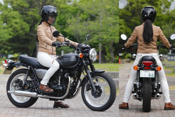 KAWASAKI W800ストリート 足つき＆乗車ポジション