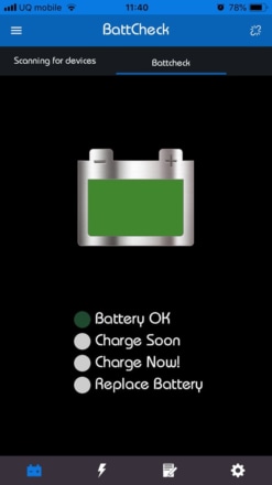 キジマ Bluetooth対応バッテリーチェッカー『BattCheck』でバッテリーの状態チェック