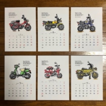藤原かんいち氏 バイク12台のイラスト入り2020年度カレンダー