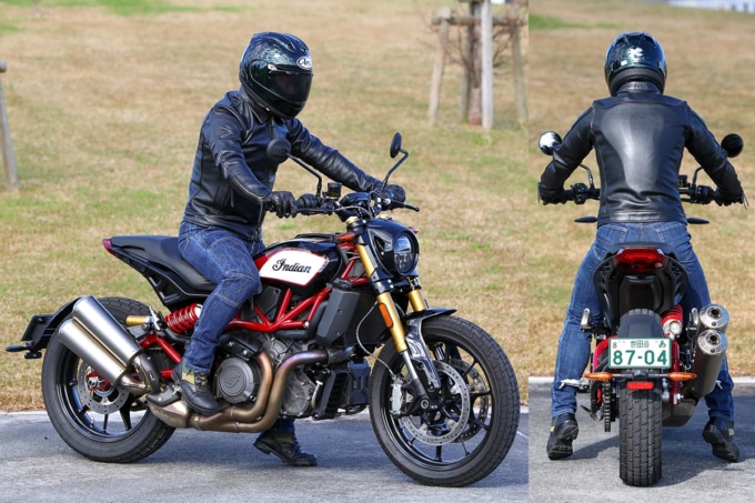 インディアンモーターサイクル FTR1200S 足つき＆乗車ポジション