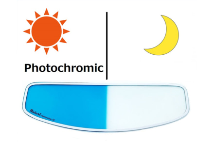 約4秒で色が変化し眩しい日差しをブロック！調光＆曇り止めシールドインサート