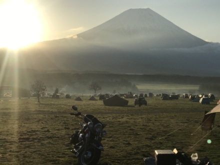 朝陽に染まるふもとっぱら