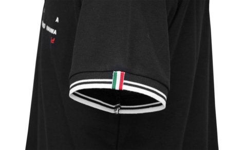 SHINICHIRO ARAKAWA Dot Polo ブラック 袖のイタリアトリコ柄リボン