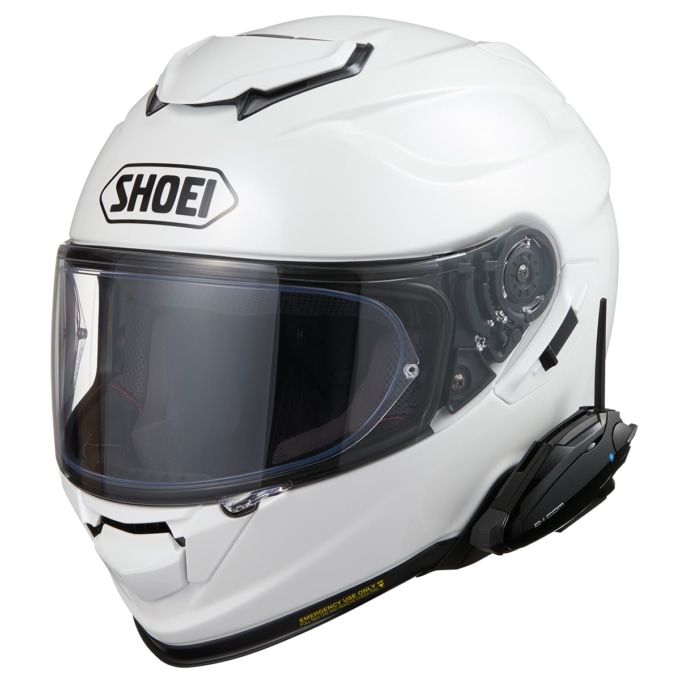 SHOEI GT-Air ⅡにB+COM ヘルメットアタッチメントを使用して装着したB+COM SB6X