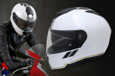 フルフェイス然としたシステムヘルメットは幅広い車種とマッチする “Y’S GEAR YJ-21 ZENITH Graphic”