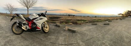 CBR250RR with sunset