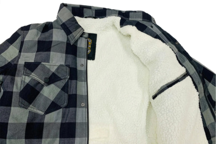 RIDEZ MOTO FLANNEL SHIRTS グレー内側