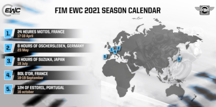2021年シーズンの世界耐久選手権のスケジュールが公開。7月18日(日)の鈴鹿8耐など5レースが予定される