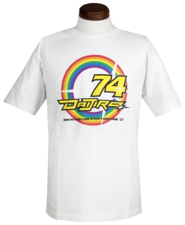 シンイチロウアラカワと「74 DAIJIRO デルタエンタープライズ」とのコラボレーションTシャツ“74 RAINBOW T-SHIRTS”フロント