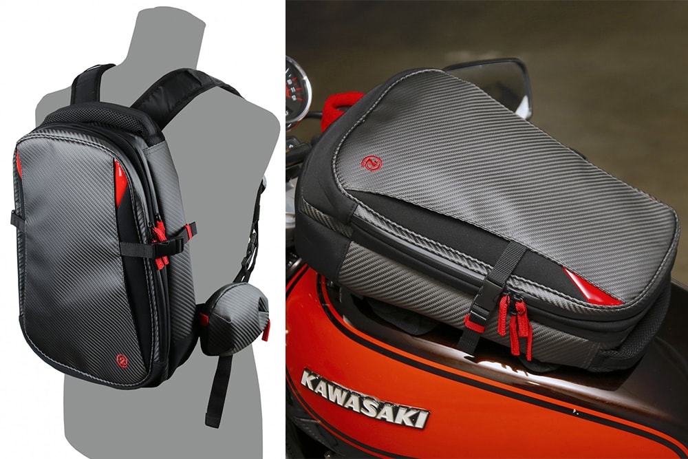 タンクバッグにもなる2WAYバックパック“Girini Carbon”が