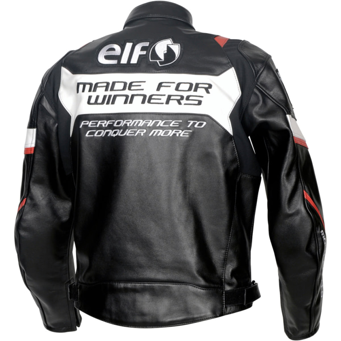 elf SPORT LEATHER JACKET レッド背面