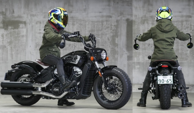 INDIAN MOTORCYCLE SCOUT BOBBER TWENTY 足つき＆乗車ポジション