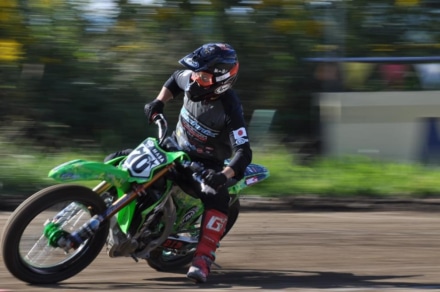 大森雅俊選手 カワサキ・KX450で出場したALL JAPAN FLATTRACK RACE レポートをお届け！