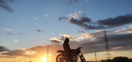 夕焼けバイク旅
