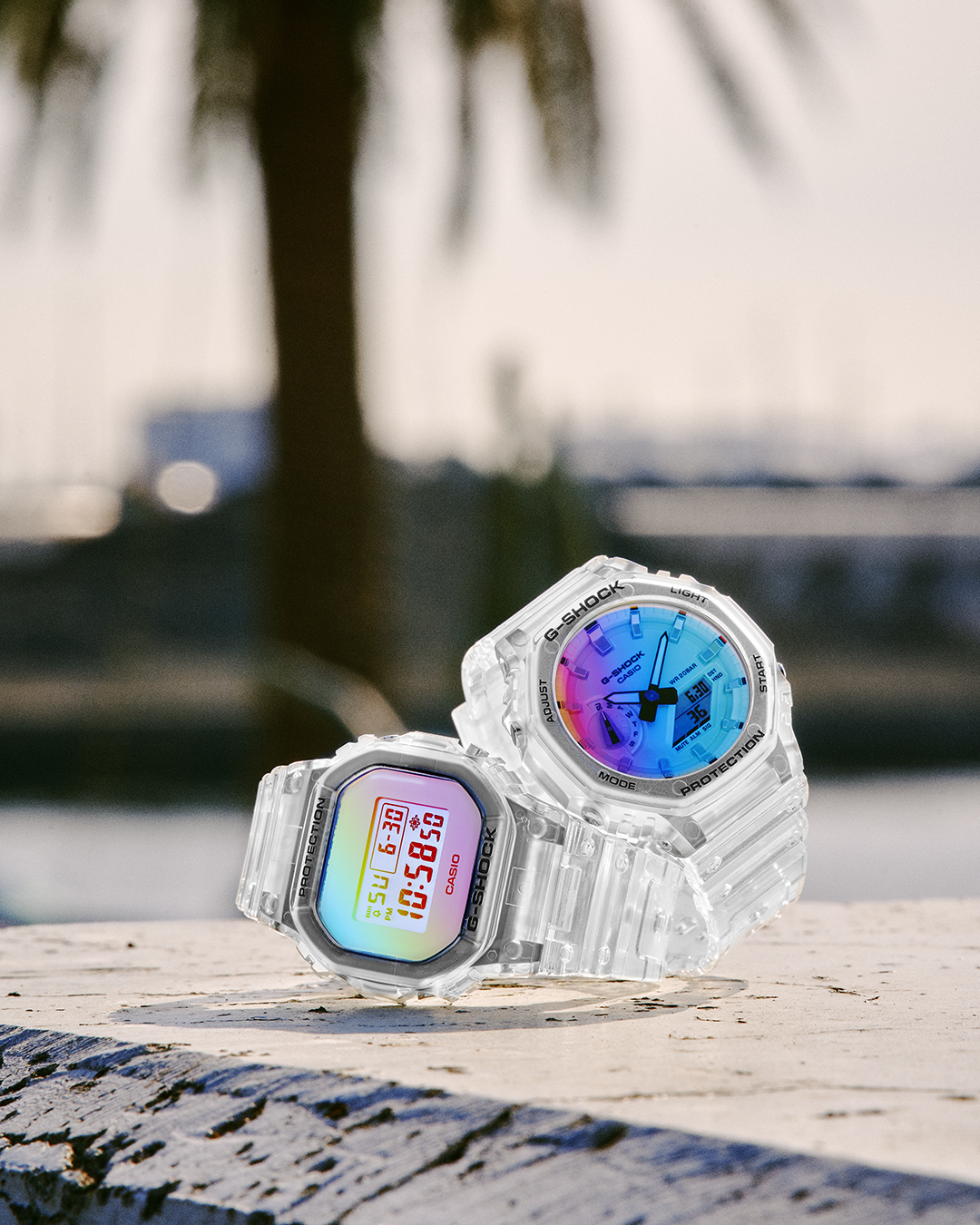 希少 デジタルウォッチ ブロック 虹色 レインボー カラフル 腕時計
