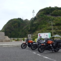美空ひばりさんの前で、モトグッチィV7　3台そろい踏み！