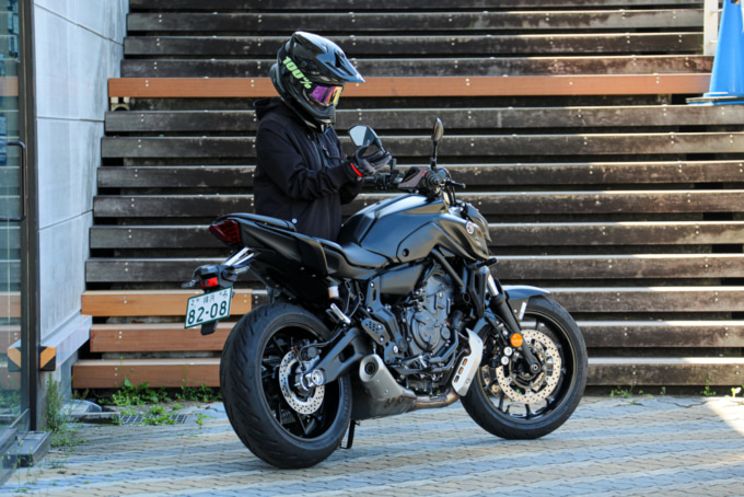 オフロードヘルメット マッドジャンパー×MT-07