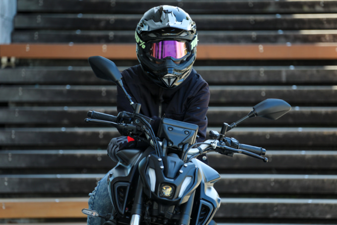 オフロードヘルメット マッドジャンパー×MT-07