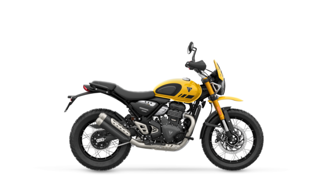 街もオフもこなす万能モデル。トライアンフ新型「SCRAMBLER 400 XC」が日本上陸へ カラーリング レーシングイエロー