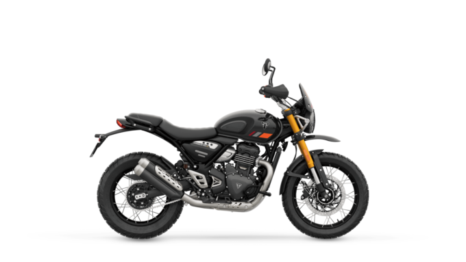 街もオフもこなす万能モデル。トライアンフ新型「SCRAMBLER 400 XC」が日本上陸へ カラーリング ストームグレー