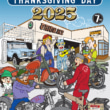 「ORIONACE A★GARAGE THANKSGIVING DAY 2025」7周年記念イベントの公式ポスター。バイクに乗る男女のキャラクターが集うカラフルなイラスト。
