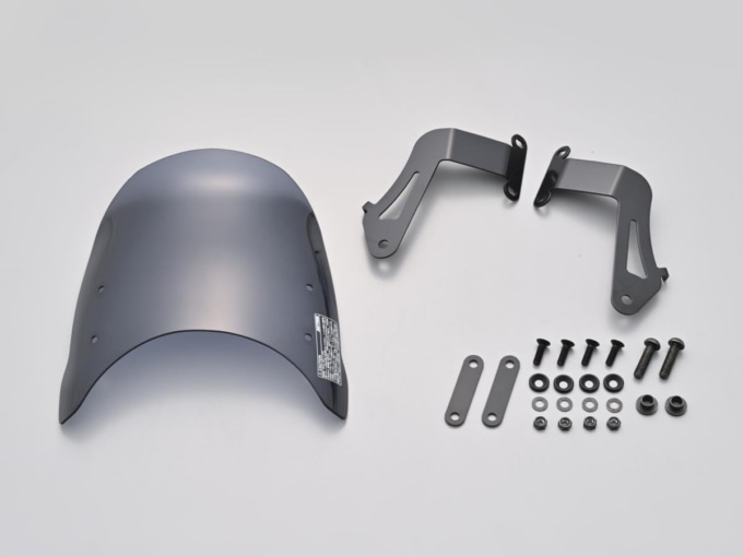 CB1000F用Aerovisorキット一式。スクリーン、ステー、遮光シール、ボルト類の内容